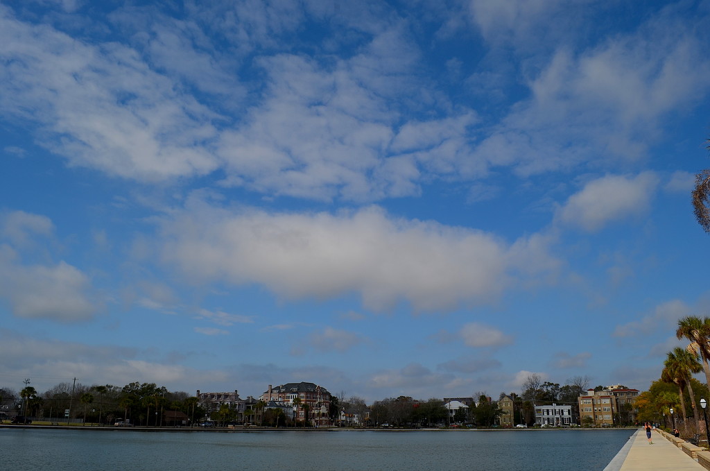 Clouds above Colonial Lake, Charleston, SC by congaree