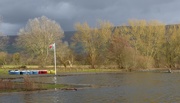 25th Feb 2017 -  Boats and the Welsh Flag at Llangorse 