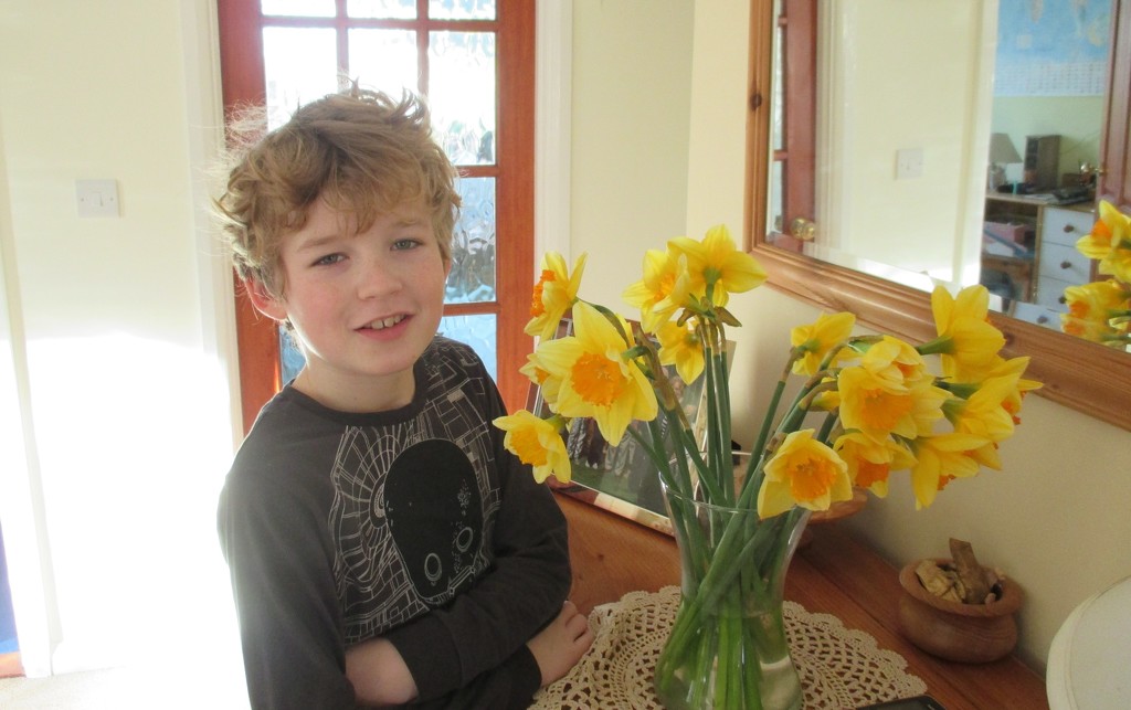 Grandson and Daffodils by g3xbm