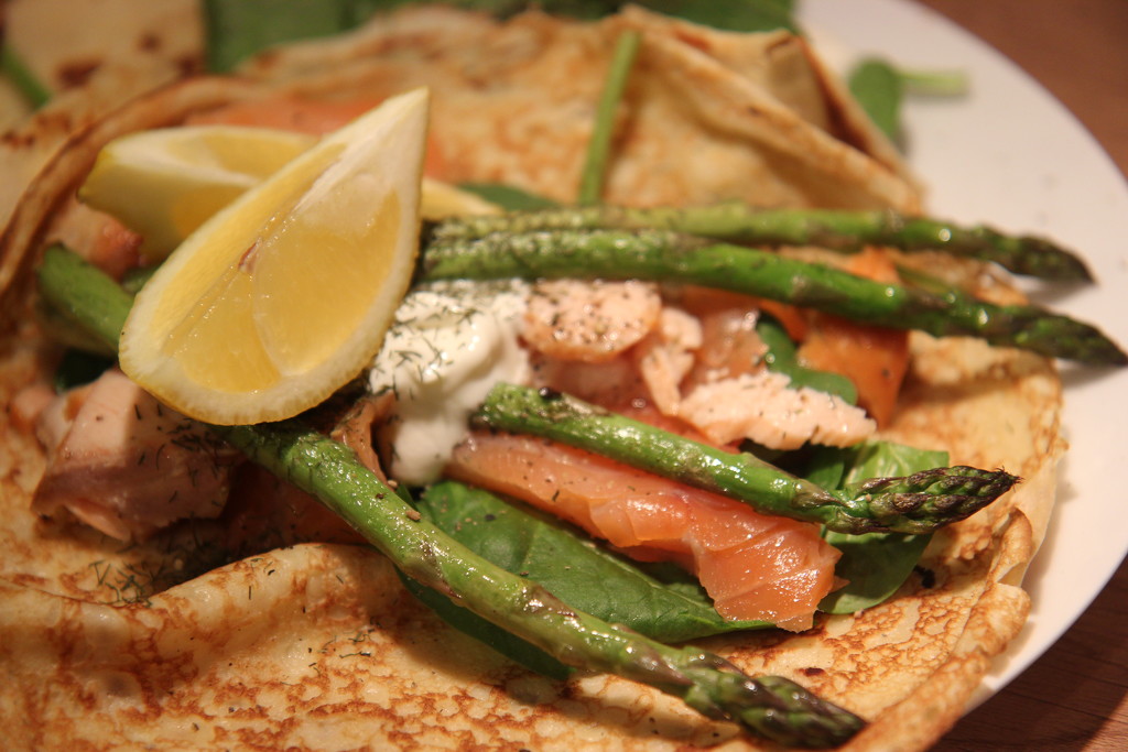Smoked Salmon and Asparagus Pancakes by cookingkaren