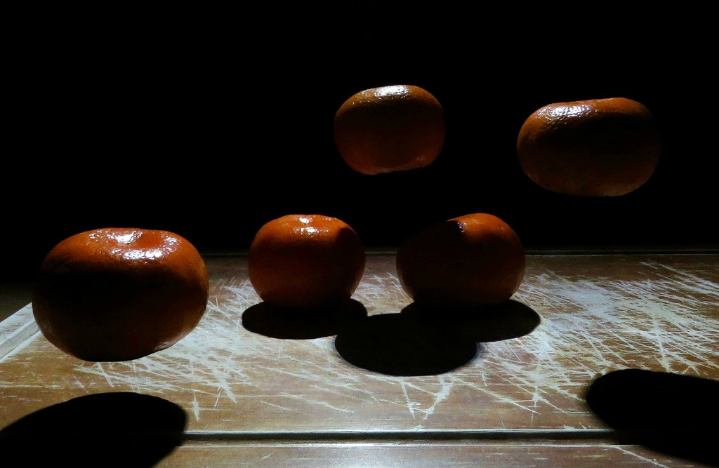 Still life with levitating fruit by m2016