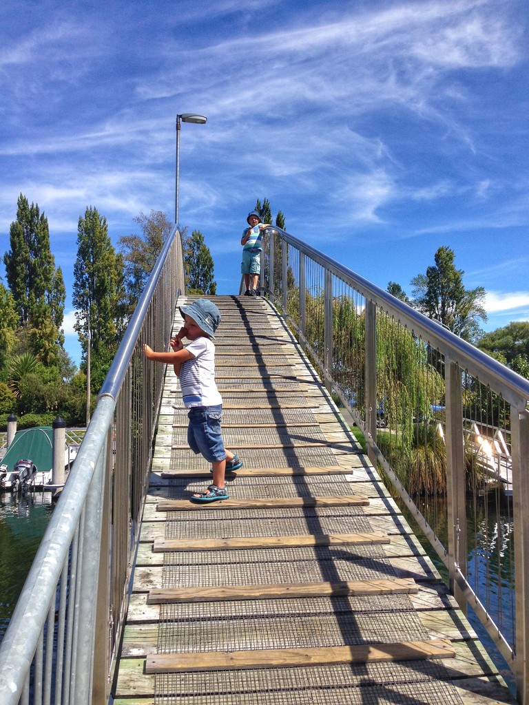 Ice cream on a steep bridge. Kinloch. by happypat