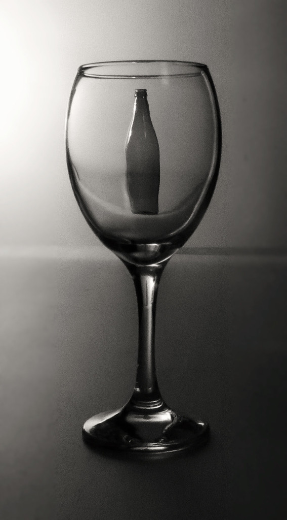 Glass with tiny bottle by m2016