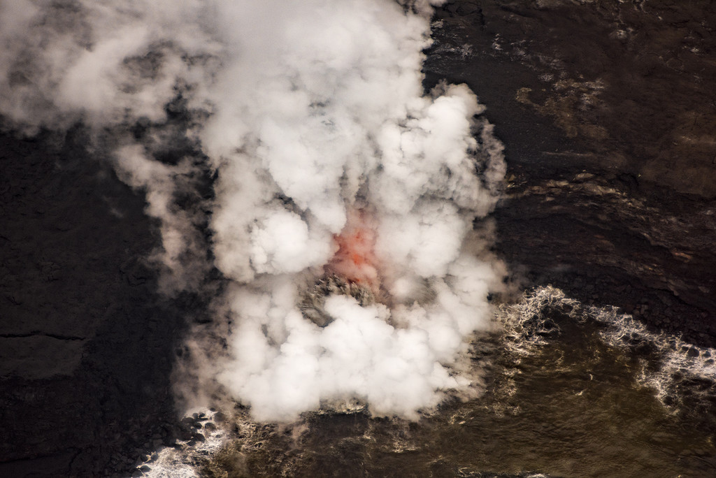 Lava Entering the Ocean  by jgpittenger