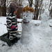 Mimi and a bearded snowman by annelis