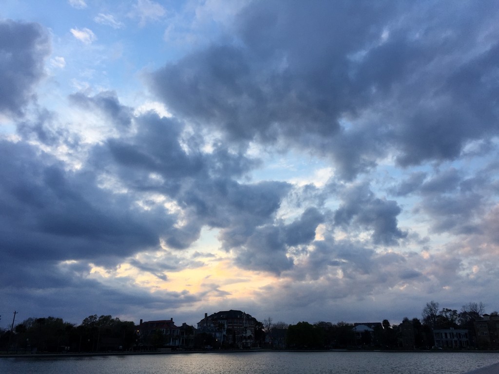 Late afternoon skies over Colonial Lake, Charleston, SC by congaree