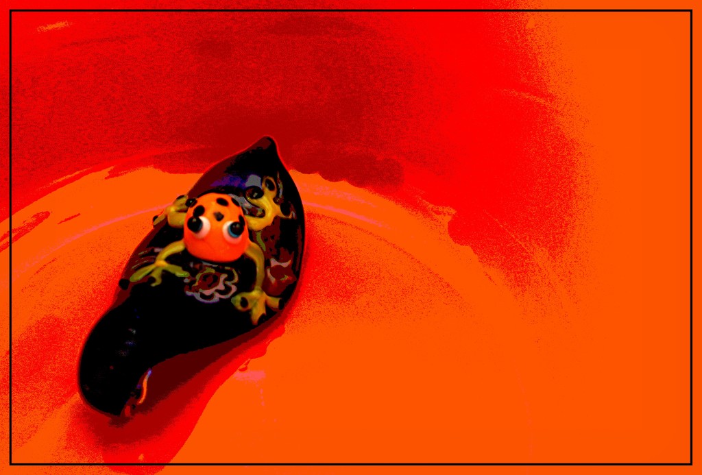 A Little Froggy Floating in a Sea of Orange by olivetreeann