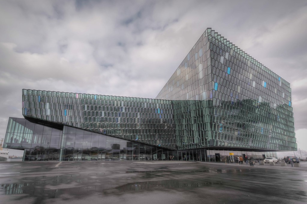 Harpa Music Hall on a Rainy Day by taffy