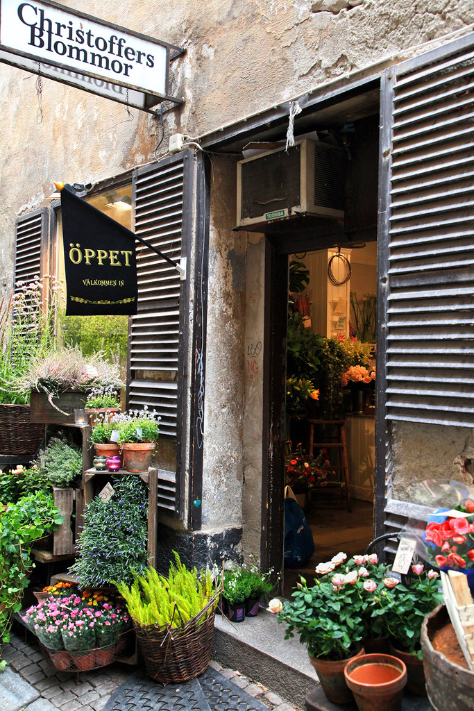 Lovely little florist shop, down a narrow street in Stockholm. by gardencat