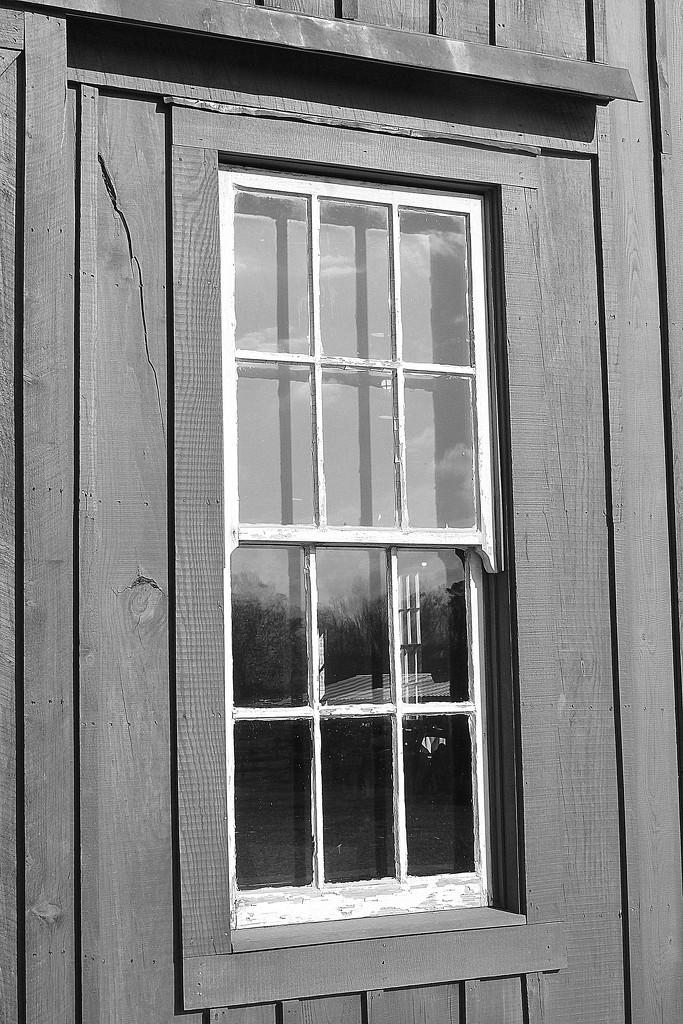 Old barn windows in a new barn by homeschoolmom
