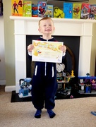 28th Mar 2017 -  Finley with his Swimming Certificate. 