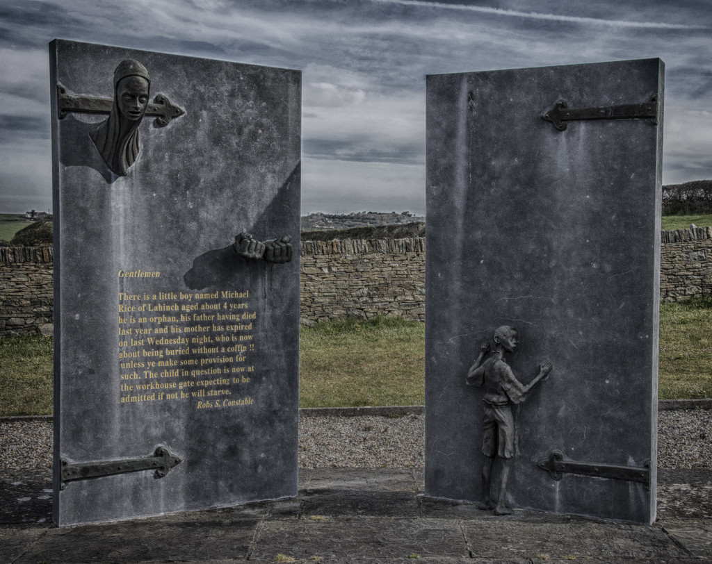 Monument to An Gorta Mor, the Great Famine, on the road between Ennistymon to Lahinch, County Clare, close to the former Workhouse by winshez