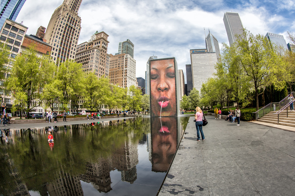 Fun shot at the Crown fountains by pamknowler