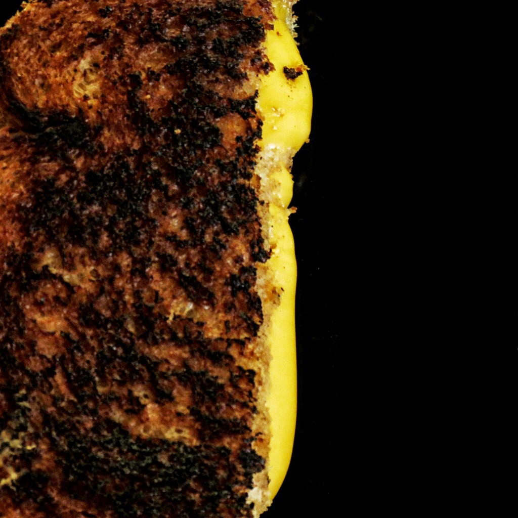 Grilled Cheese On a Black Plate by grammyn