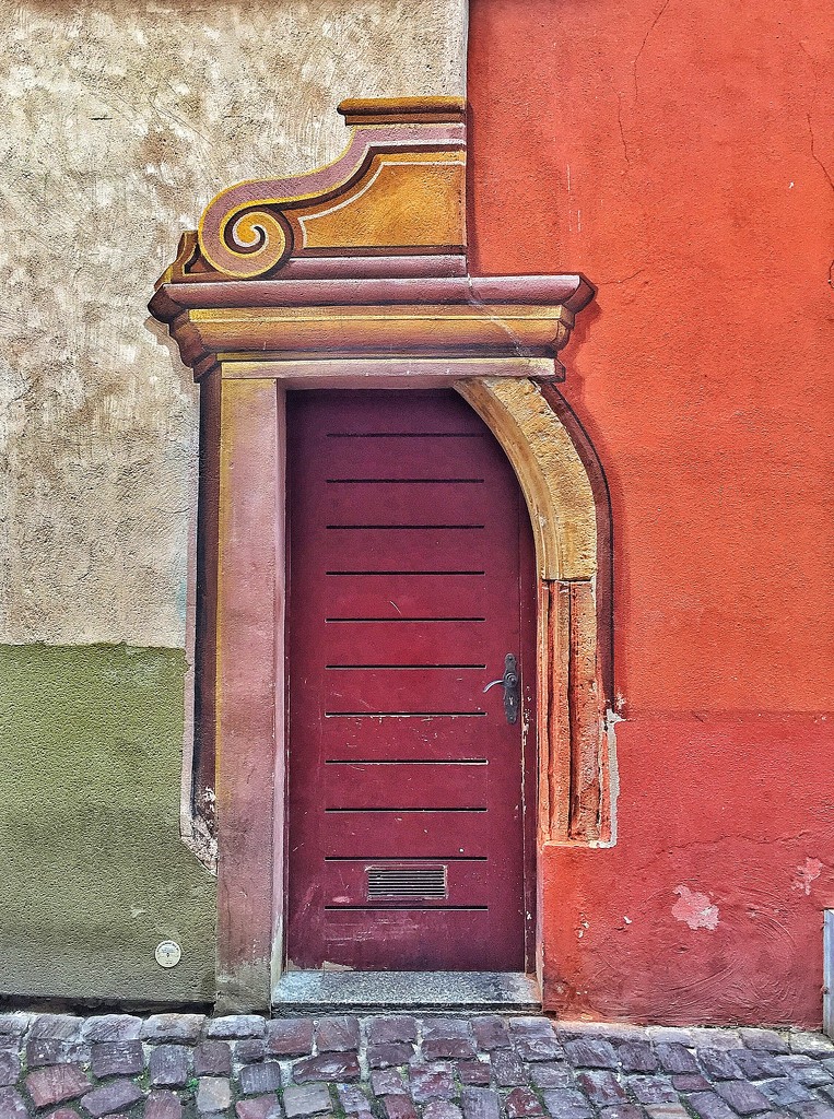 Old painted door  by cocobella