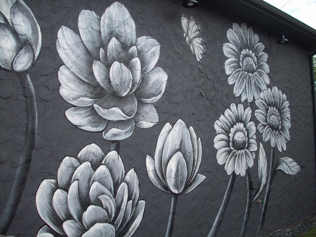 painted flowers mural  by stillmoments33