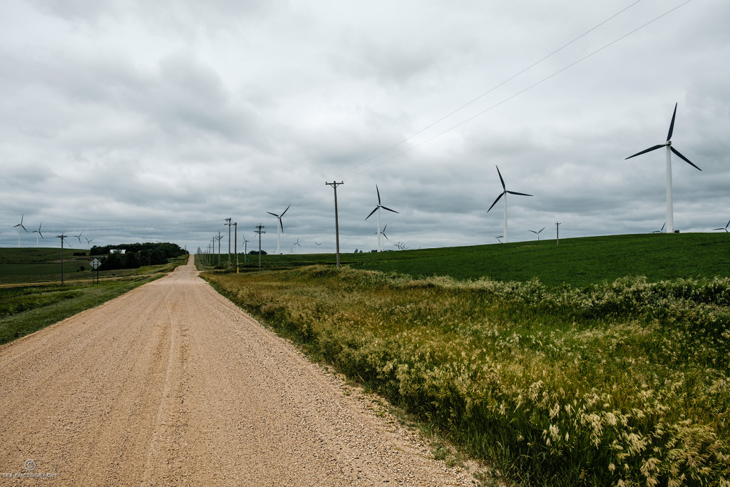 Gravel Road and Wind Turbines by tosee