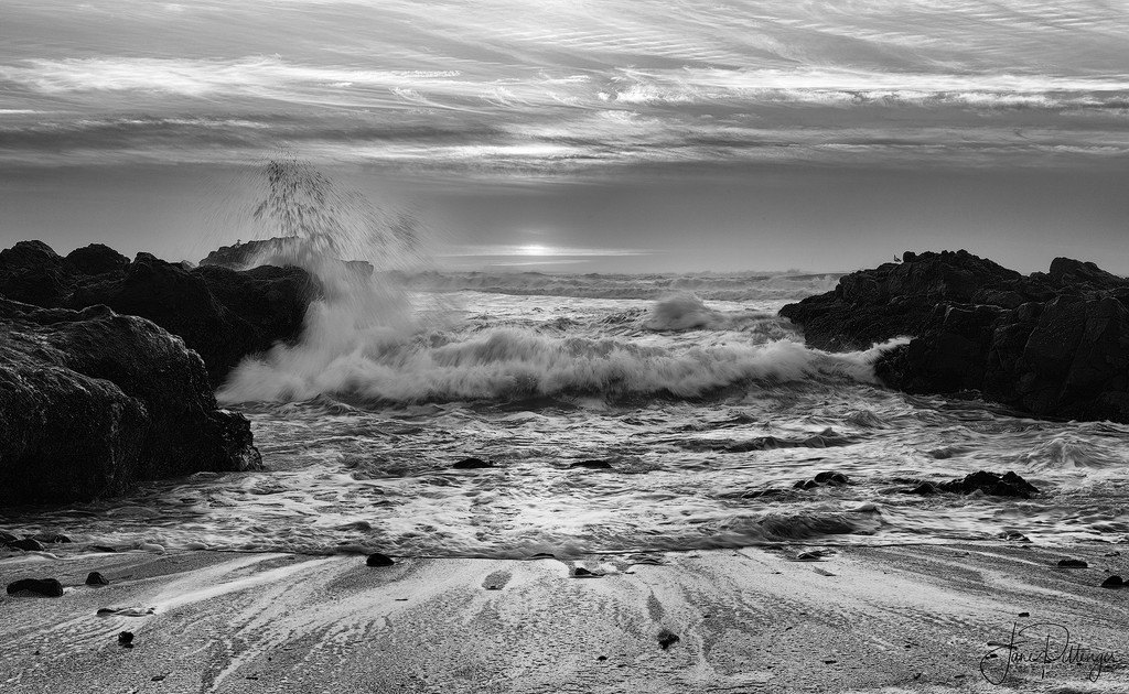 Yachats Surf for B and W  by jgpittenger