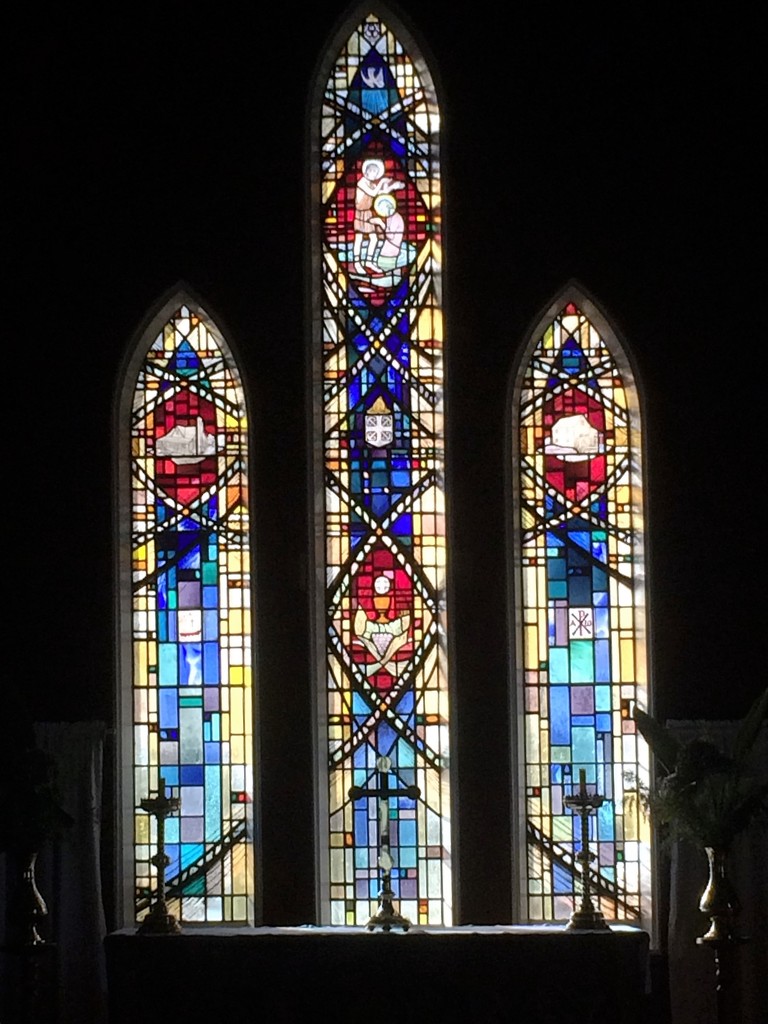 Te Waimate Church stained glassed window  by Dawn