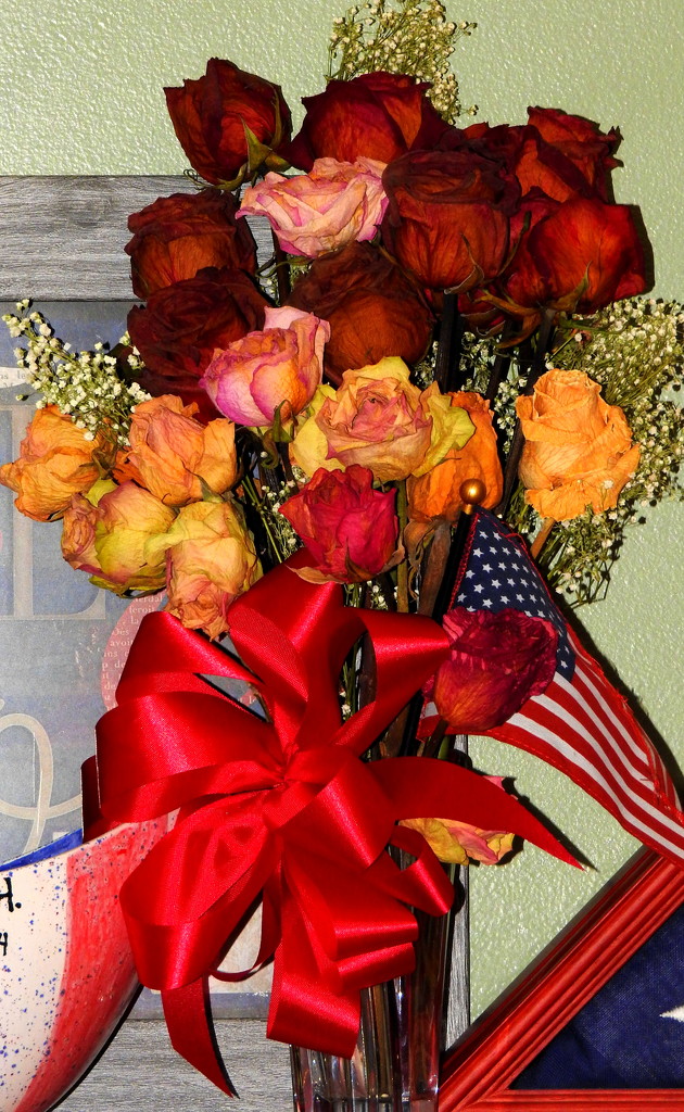 Dried roses, mostly red by homeschoolmom