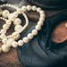 baby shoes and pearls by tracymeurs