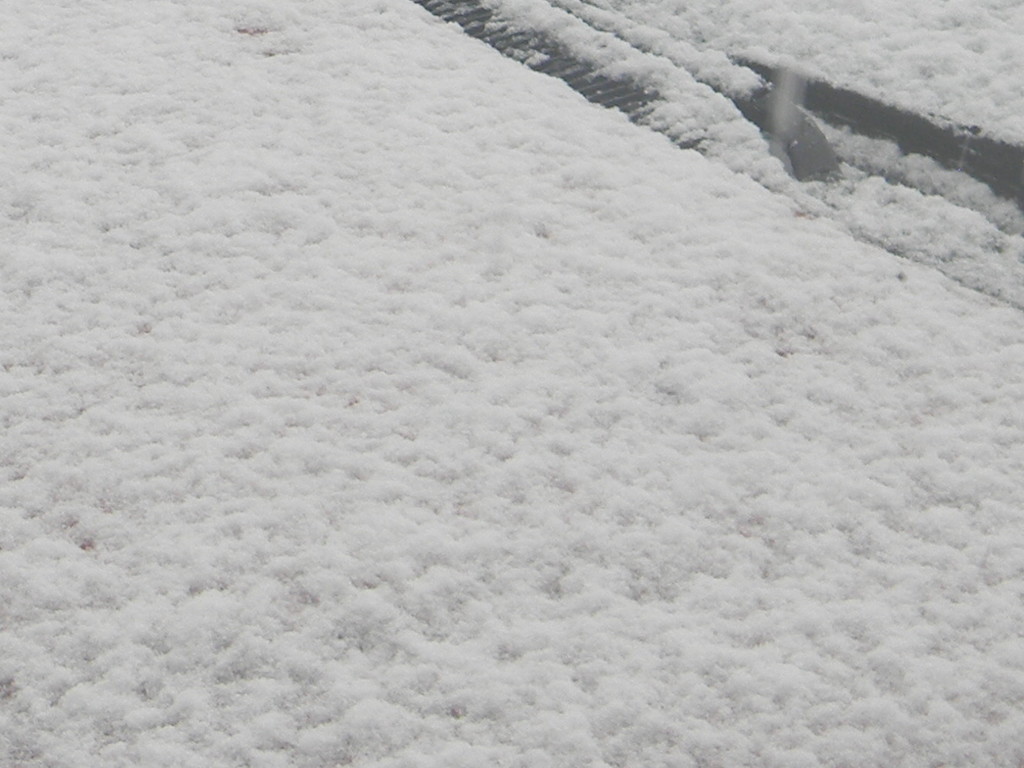 Close-up of Snow on Dad's Car by sfeldphotos