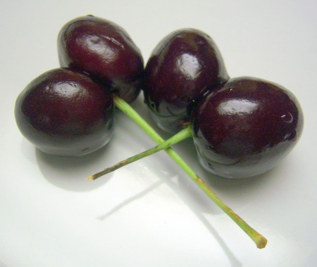 Two double cherries in a handful by bruni