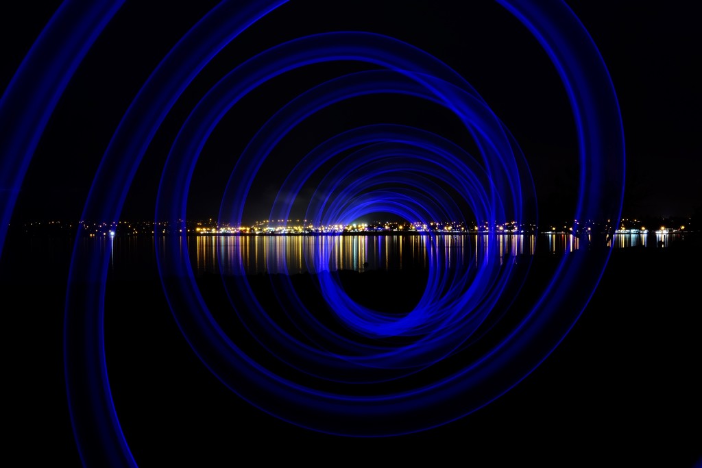 Taupo lights in a blue spiral by dkbarnett