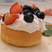 Angel Food Cake with Whipped Cream, Strawberries and Blueberries by sfeldphotos