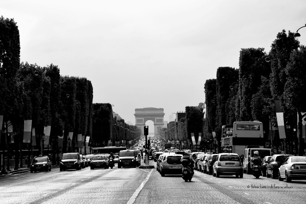 crossing the Champs Elysees by parisouailleurs