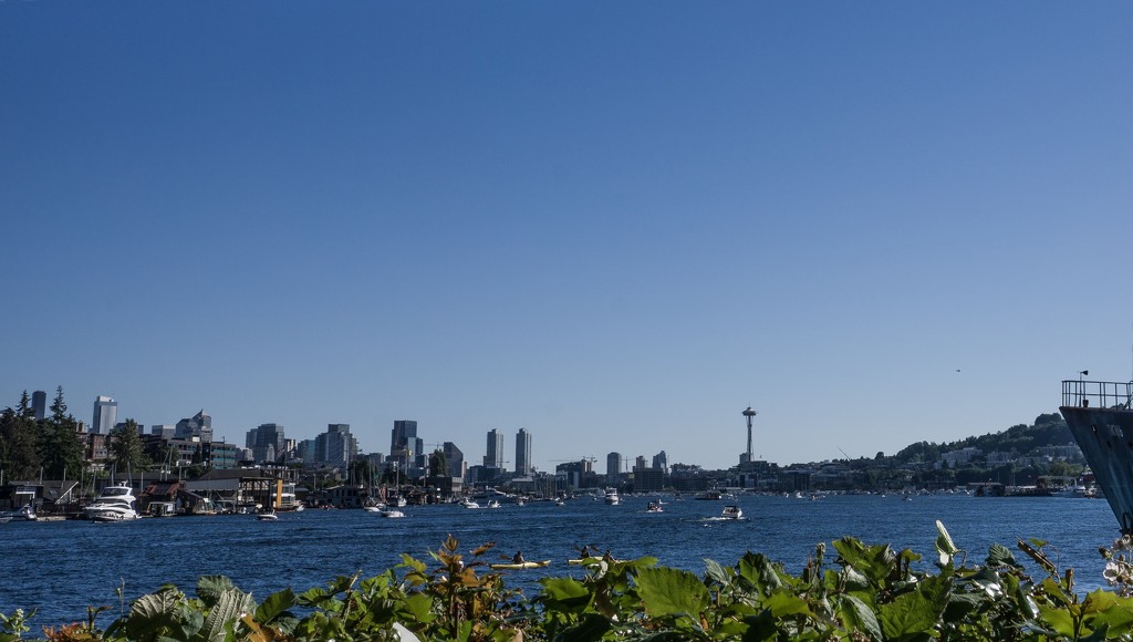 Seattle skyline blue by cristinaledesma33
