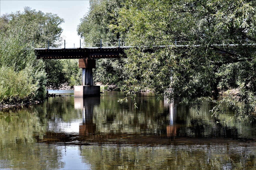 Railroad bridge reflection by sandlily
