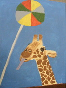 2nd Aug 2017 - Giraffe Licking Lollipop Painting