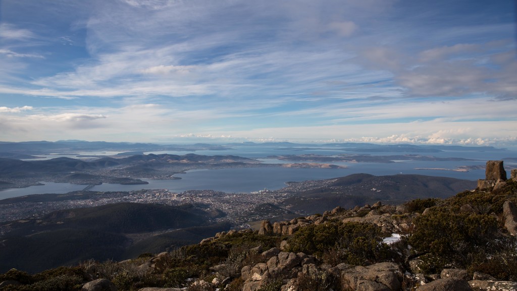 Hobart View from Mt Wellington by jyokota
