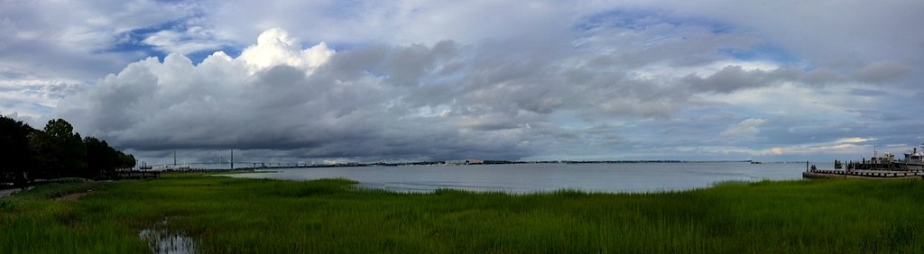 Charleston Harbor at Waterfront Park, Charleston, SC by congaree