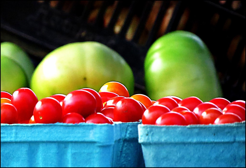 Tomatoes at the Market by olivetreeann