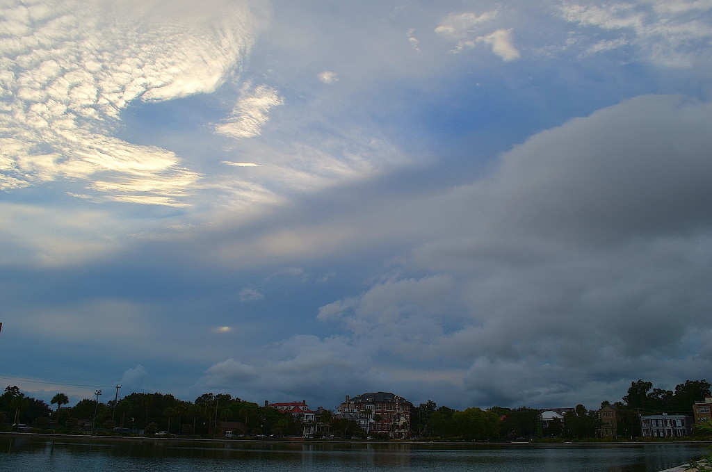 Clouds over Colonial Lake, Charleston, SC by congaree