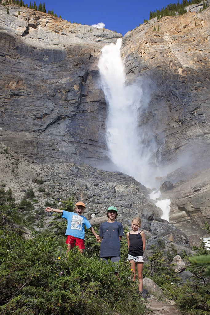 The kids at Takakkaw Falls by kiwichick