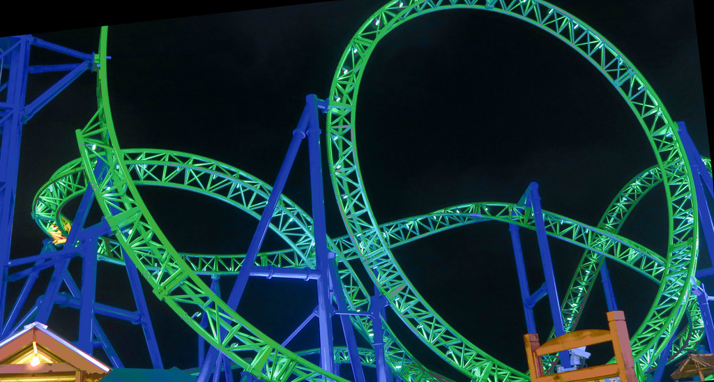 Roller Coaster at Night by april16