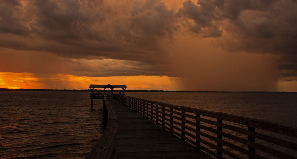 Sunset on the Left, Rain Storm on the Right! by rickster549