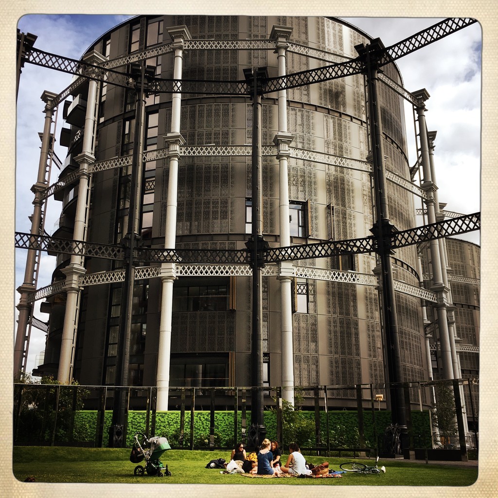 Picnic by the Gasometer  by andycoleborn