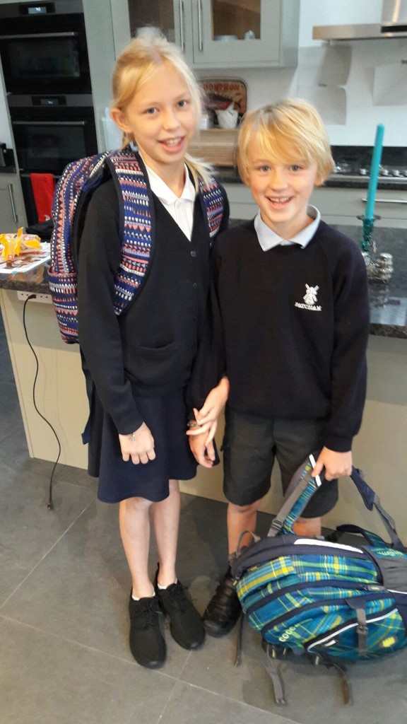 Emily and Oscar - First Day Back at School by susiemc
