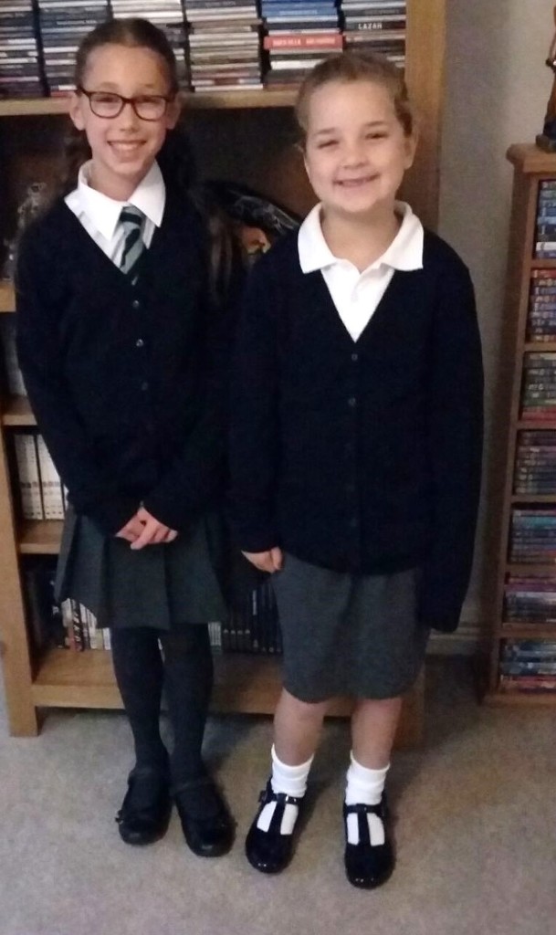 Charlotte and Freya -  First Day of School by susiemc