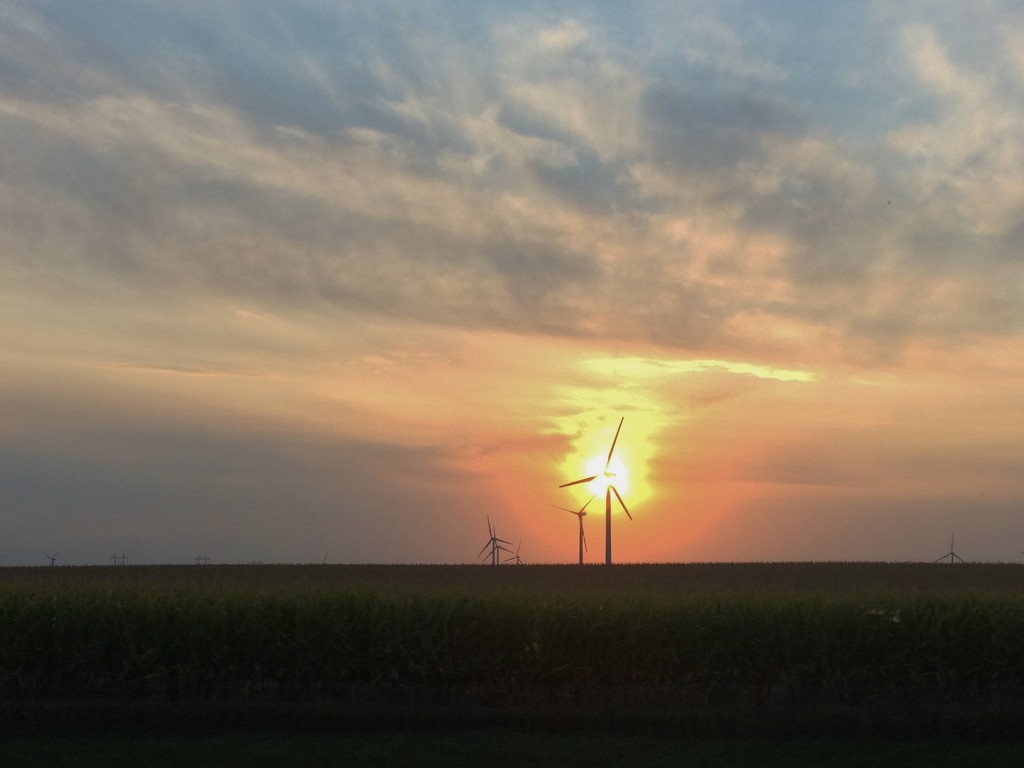Wind Turbine At Sunset by bjchipman