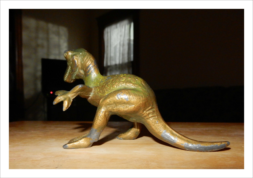 The Allosaurus surveys the darkened room by mcsiegle