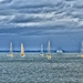 Six yachts and a Cruise Ship by frequentframes