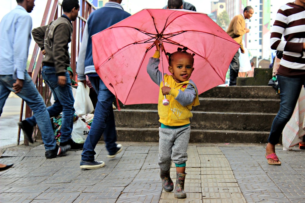 The Addis Ababa pink umbrella girl by vincent24