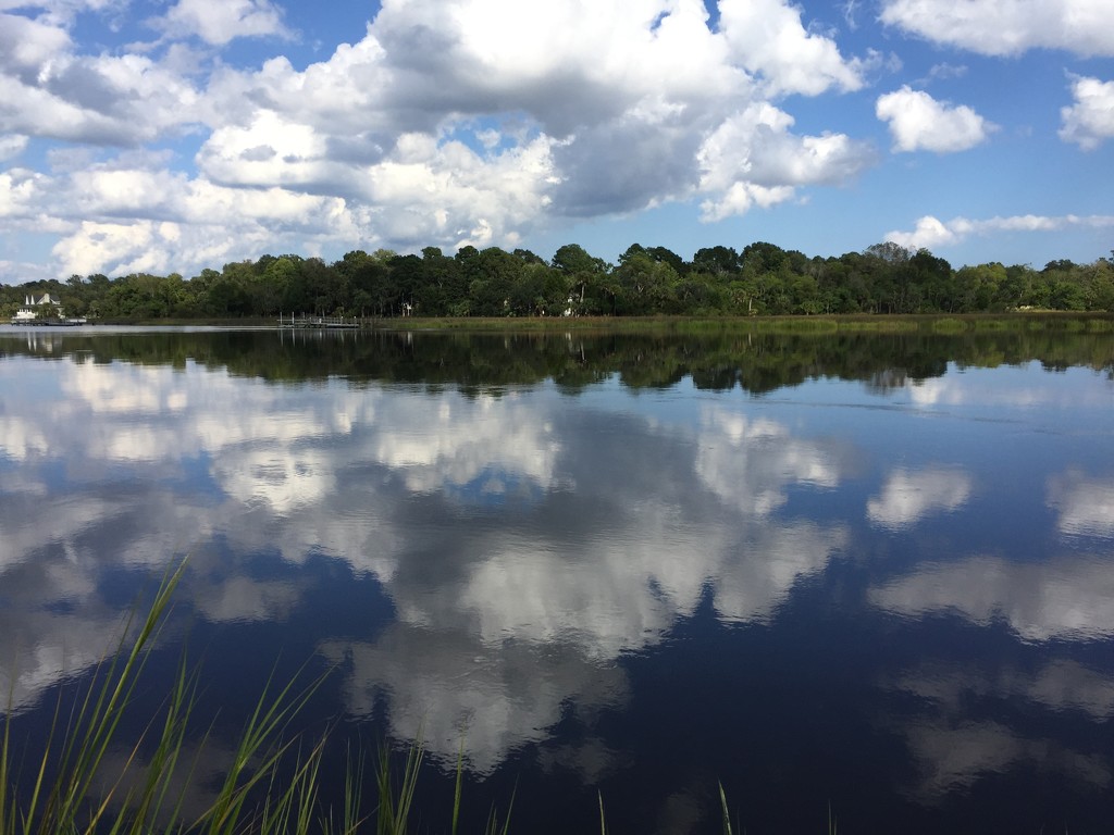 Clouds and reflection along the Ashley River near Charleston ,  by congaree