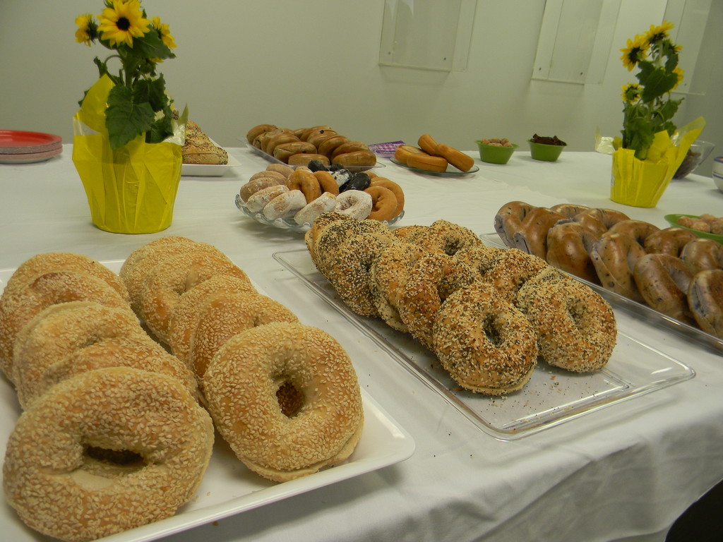 Bagels on Table by sfeldphotos