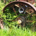 Rusty rear wheel , showing the pipe added for mail by Dawn